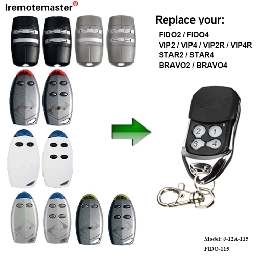 DO dhoras garáiste FIDO2 / FIDO4 / VIP2 / VIP4 / VIP2R / VIP4R / STAR2 / STAR4 / BRAVO2 / BRAVO4 iargúlta 433.92 Cód Rollaithe MHZ
